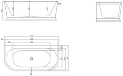 Ванна акриловая Belbagno  пристенная 