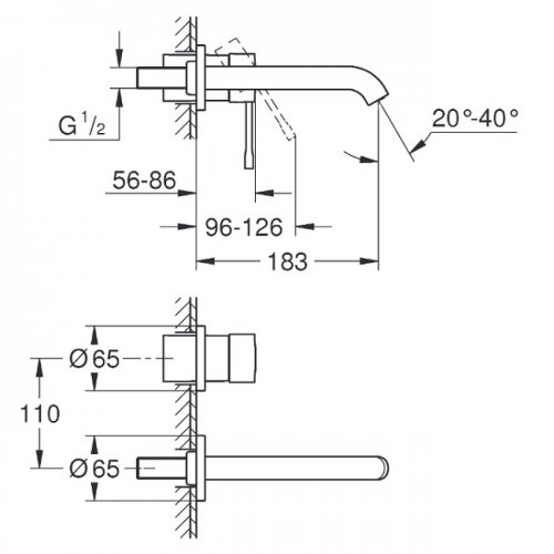 Смеситель для умывальника Grohe Essence New, матовый темный графит