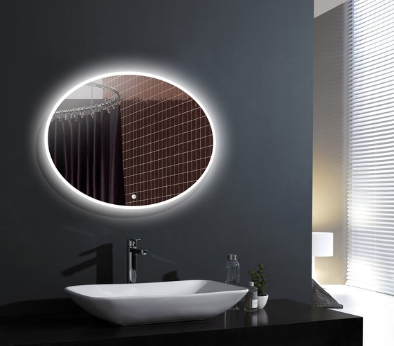 Зеркало Esbano с подсветкой 78х58 овальное с функцией антизапотевания