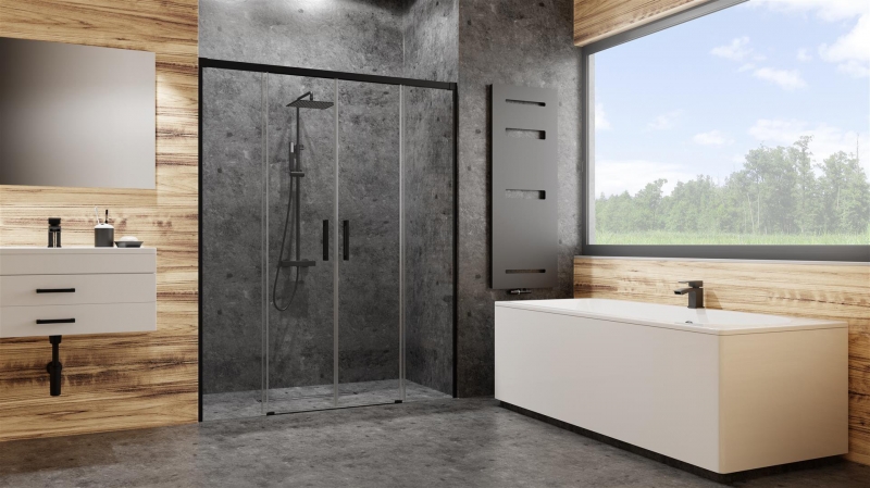 Душевая дверь Radaway Idea DWD, H-200 см чёрный профиль