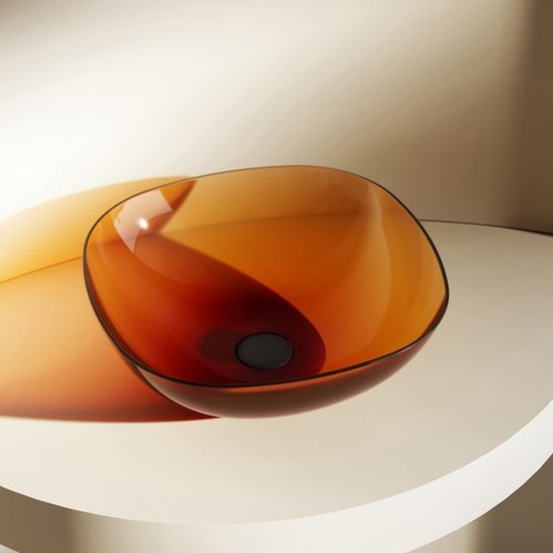 Умывальник накладной Abber Kristall 43x43 коричневый 