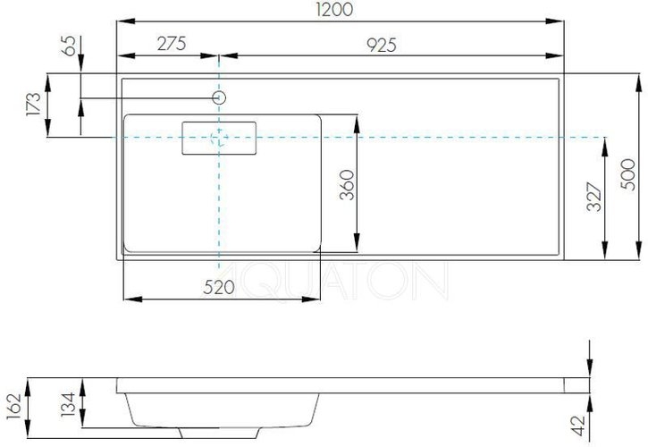 Умывальник Акватон Лондри 120 120x50 (левый)
