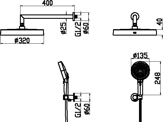 Душевая система скрытого монтажа Boheme Cell Copper Brushed