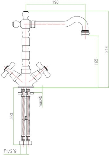 Смеситель Fiore Margot, бронза