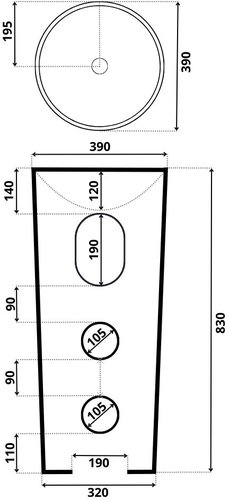 Умывальник Roxen Lila 39x39 белый