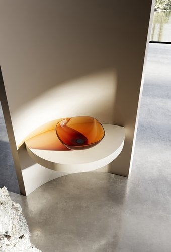 Умывальник накладной Abber Kristall 43x43 коричневый 