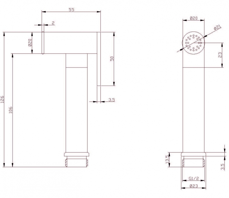 Лейка для биде Omnires, черная