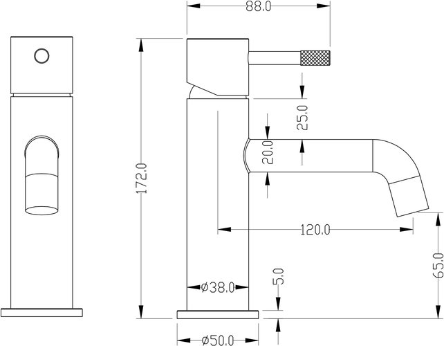 Смеситель для раковины  AQUATEK Европа, матовое .золото 