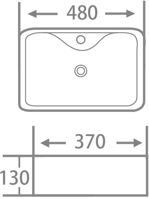 Умывальник накладной Roxen Lex 48*37*13 белый глянец