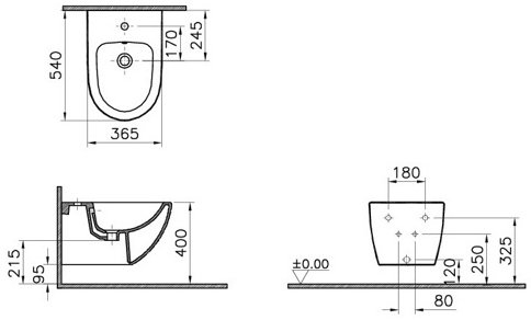Биде подвесное Vitra Sento 54х36.5