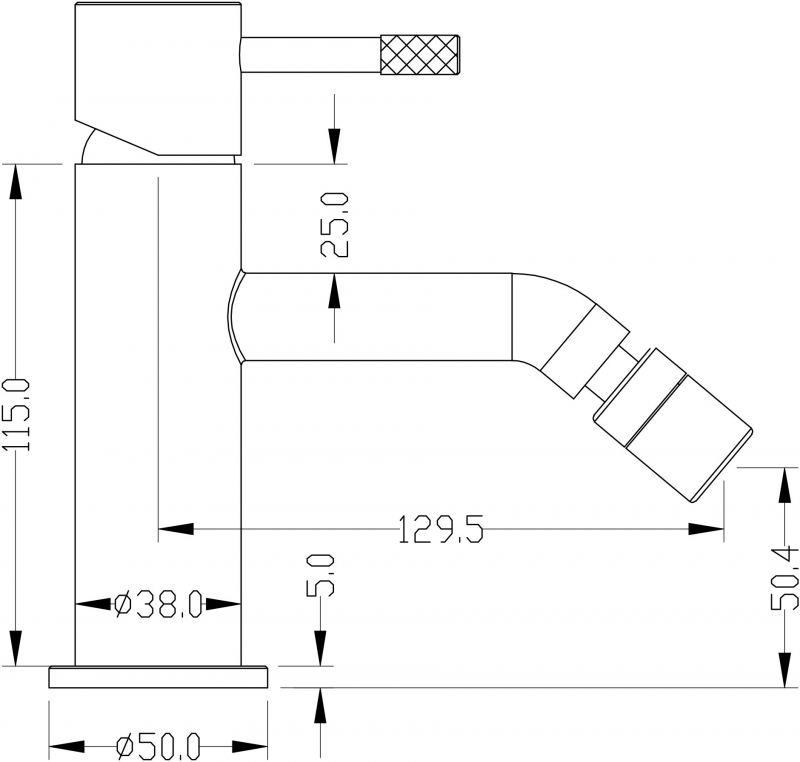 Смеситель для биде, Boheme Uno. Gold золото