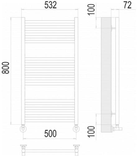 Полотенцесушитель водяной TERMINUS Аврора П16 500х800