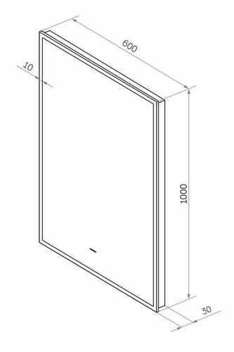 Зеркало Континент Amer Black LED 60x100 с подсветкой и Б/К сенсором