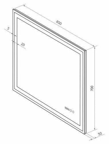 Зеркало Континент Clamm LED с подсветкой, подогревом и часами