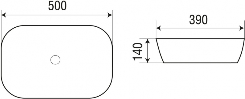 Умывальник накладной Welt-Wasser  50x39 матовый черный