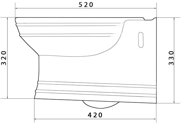 Унитаз подвесной Caprigo Armonia 36x52 без сиденья, белый
