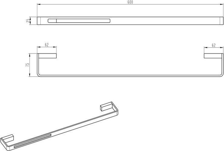 Полотенцедержатель Boheme GunMetall Q графит