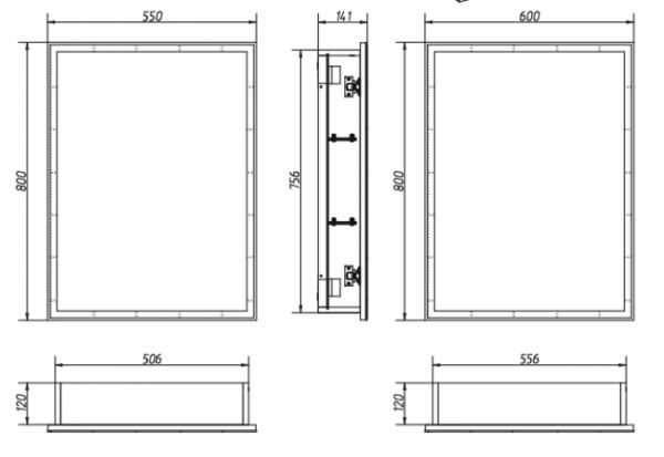 Зеркало-шкаф Континент Allure LED 55x80 (левое/правое)