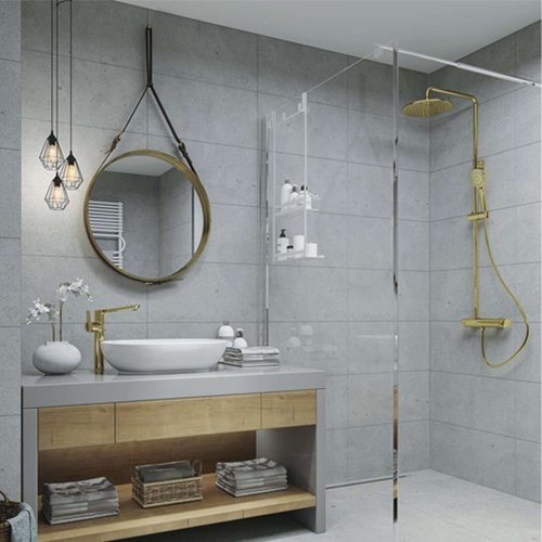 Душевая стойка со смесителем Deante Cascada Arnika Gold золото