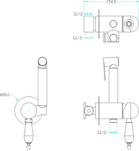 Гигиеническая лейка со смесителем Boheme Brillante