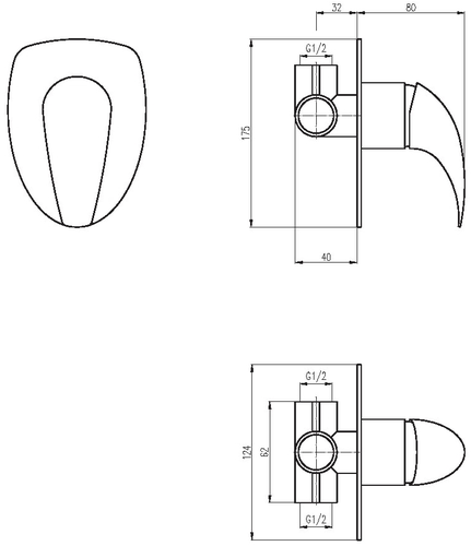 Душевая система Deante скрытого монтажа, 1 режим, цвет хром