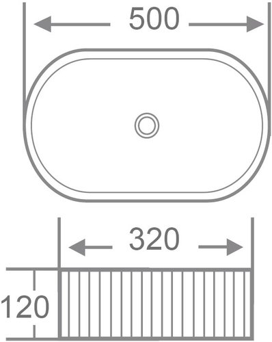 Умывальник накладной Roxen Royal Oval 50x32 белый глянец