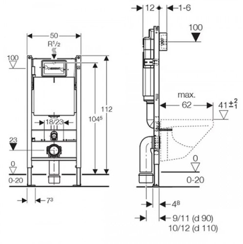 Инсталляция Geberit Duofix Delta