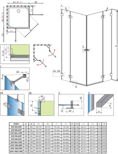 Душевой уголок Radaway Essenza Pro Brushed GunMetal KDD, прозрачное/брашированная оружейная сталь