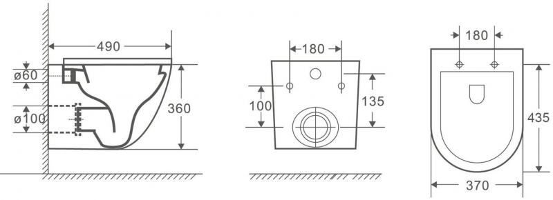 Унитаз подвесной Welt-Wasser MERZBACH 043 GL-BL 37x49 сиденье Duroplast, микролифт, черный глянец
