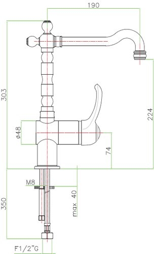 Смеситель Fiore Jafar, бронза