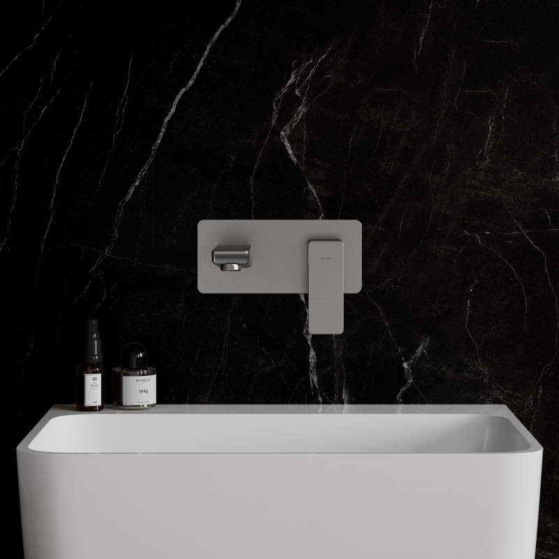 Смеситель для умывальника скрытого монтажа Omnires Parma нержавеющая сталь