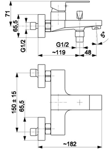 Смеситель для ванны Armatura Logon Black черный