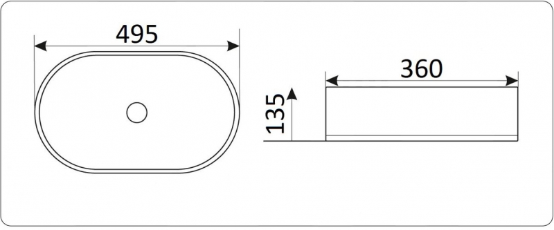 Умывальник CeramaLux N9012 50*36