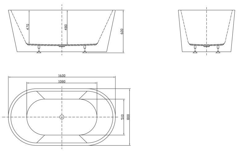 Ванна акриловая Belbagno 160x80