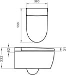 Умный унитаз-биде Brunnen Wal, 60x38, подвесной, с сиденьем