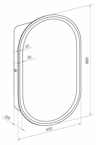 Шкаф с зеркалом Континент Elmage Black LED 45x80 с подсветкой и сенсорным выключателем