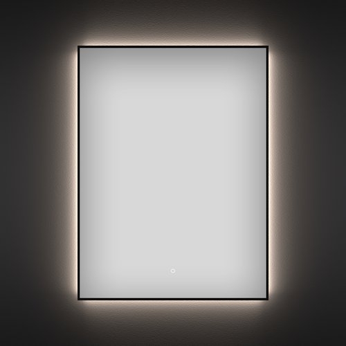 Зеркало прямоугольное Wellsee 7 Rays' Spectrum с фоновой LED-подсветкой 40x65 см черный контур