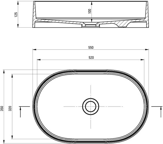 Умывальник накладной Deante SILIA 55x35 белый