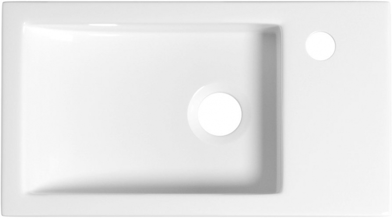 Умывальник настенный / на тумбу Wellsee WC Area 50x25 белый глянцевый (отверстие под смеситель справа)