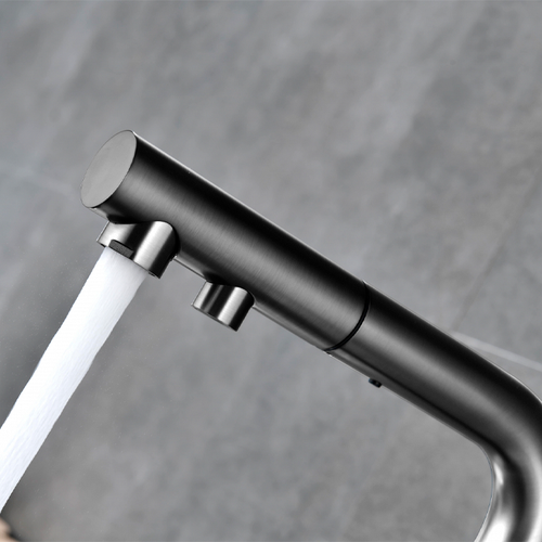 Смеситель для кухни Paulmark SERPENTINE  вороненая сталь с подключением для фильтра