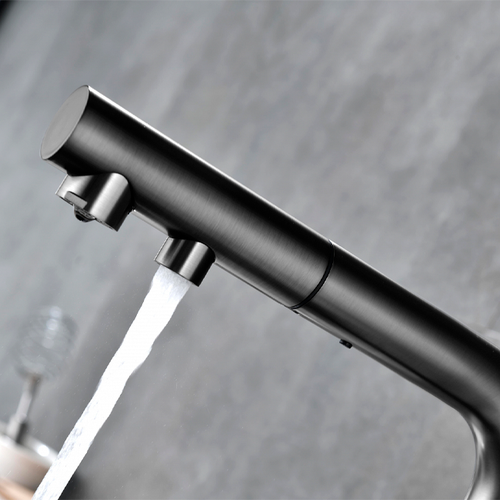 Смеситель для кухни Paulmark SERPENTINE  вороненая сталь с подключением для фильтра