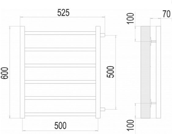 Полотенцесушитель Terminus «Вега» П6 500х600 бп500 белый