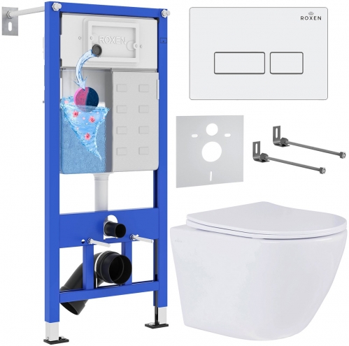 Комплект инсталляции Roxen StounFix Dual Fresh клавиша белый глянцевый