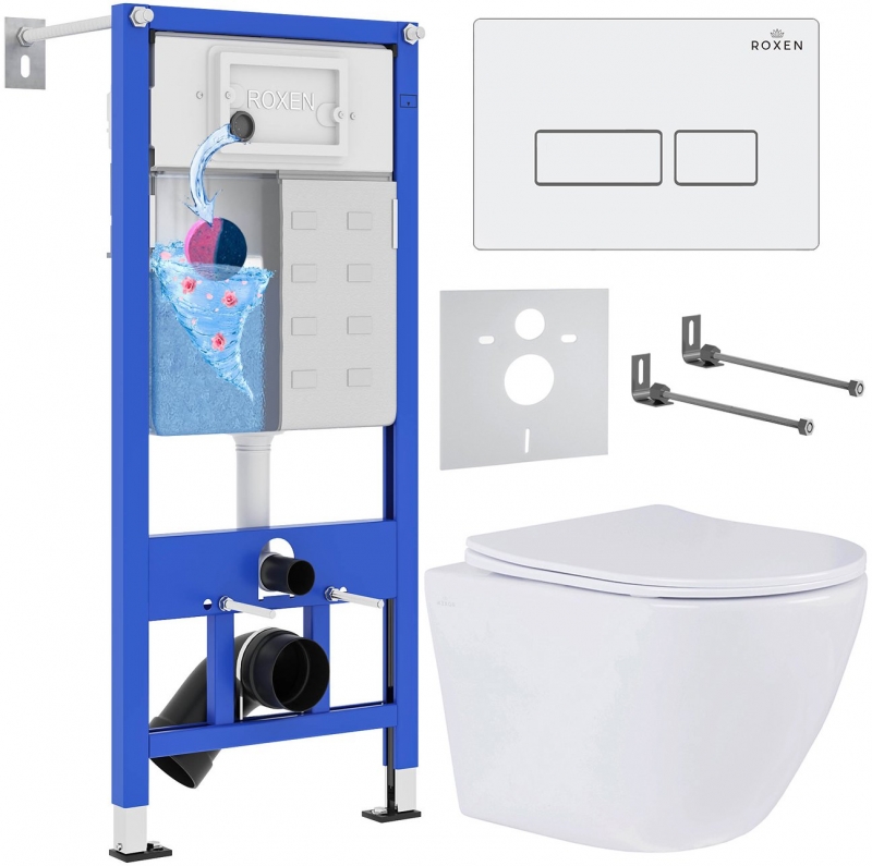 Комплект инсталляции Roxen StounFix Dual Fresh клавиша белый глянцевый