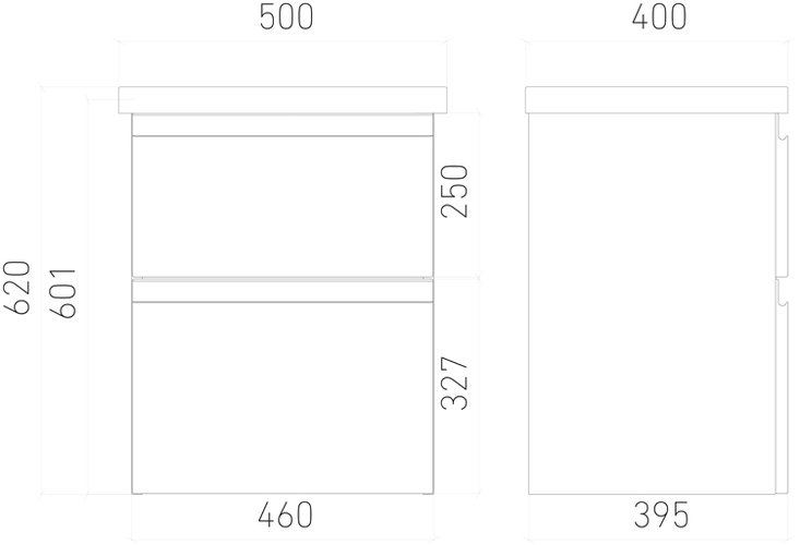Тумба подвесная Laparet Optimum 50 с умывальником Como 50 белый глянец