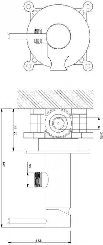 Система для биде скрытого монтажа Omnires SYS с гигиенической лейкой, черный