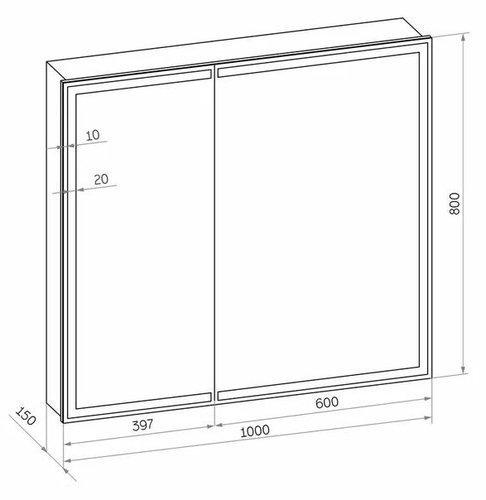 Шкаф с зеркалом Континент Allure LED 100x80 с подсветкой и датчиком движения