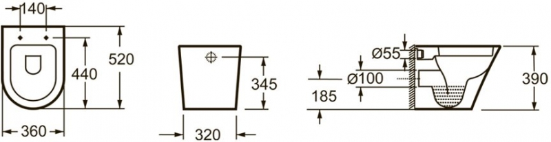 Унитаз приставной 52*36 Lavinia Boho Biore белый SoftClose