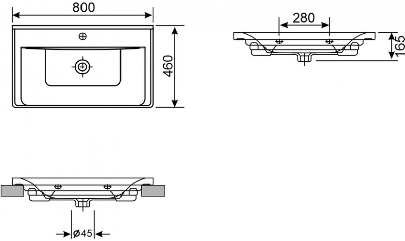 Умывальник Белюкс Порто ПО, Белый