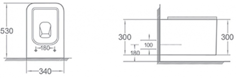 Унитаз Boheme Mane 34x53 сиденье Duroplast, микролифт, черный матовый